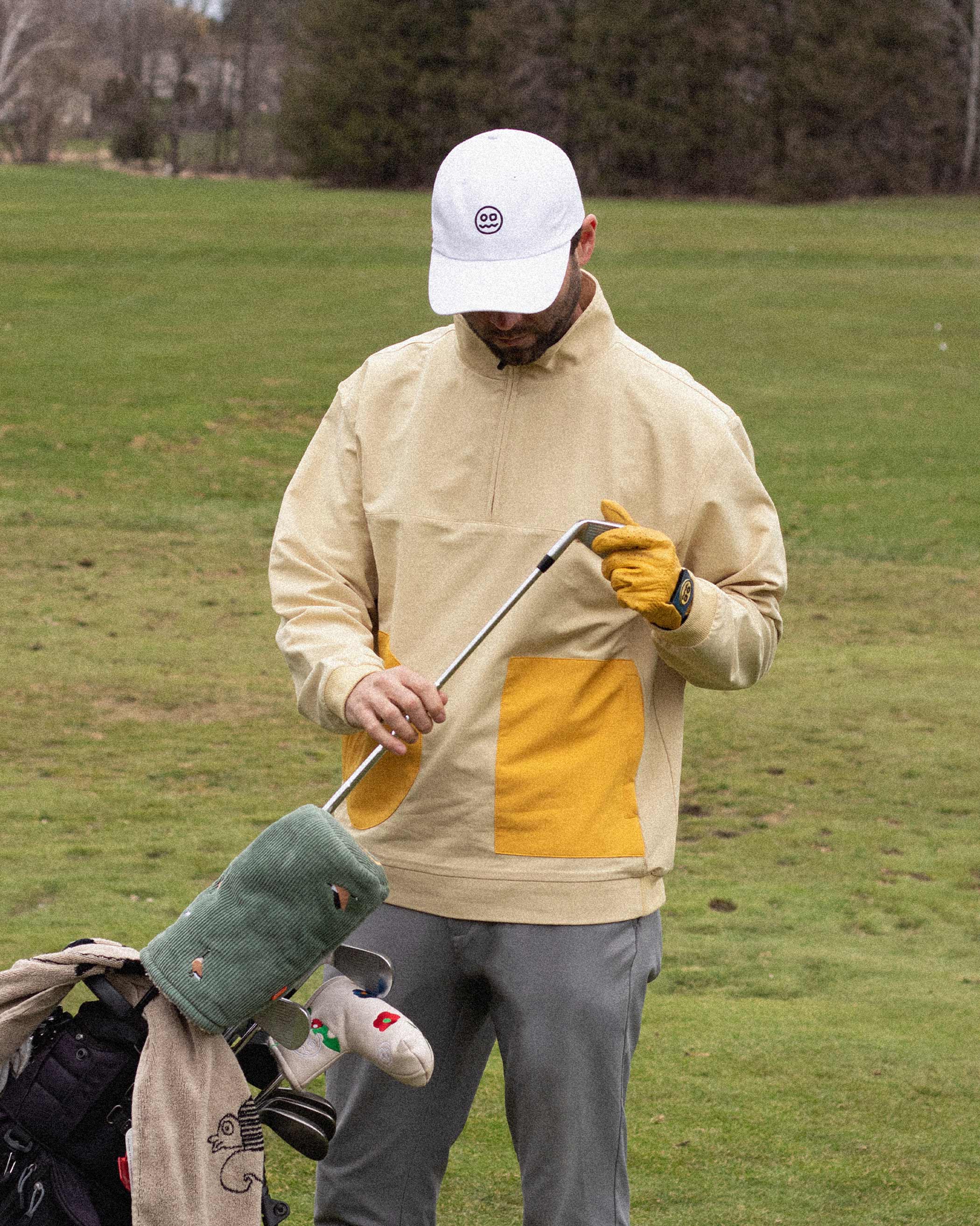 Contrast Quarter Zip Butter