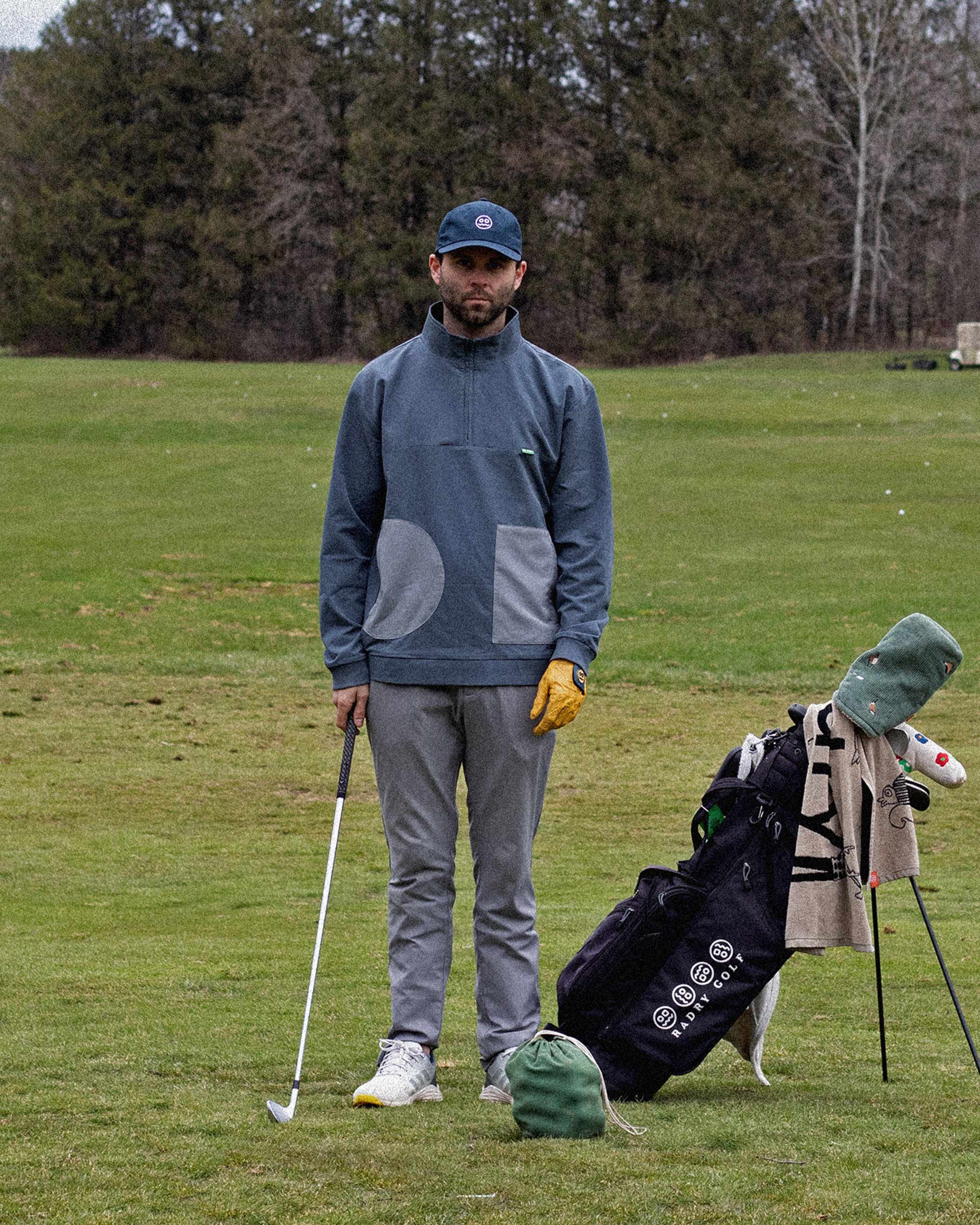 Contrast Quarter Zip Navy